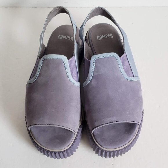 CAMPER Leather Platform Sandals Purple and Blue 35 - Picture 2 of 16